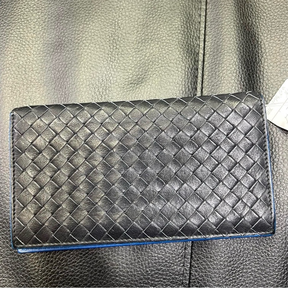 Black Woven Leather Wallet